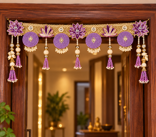 Lavender handmade heavy designer Bandarwal Toran 40 inch for main door