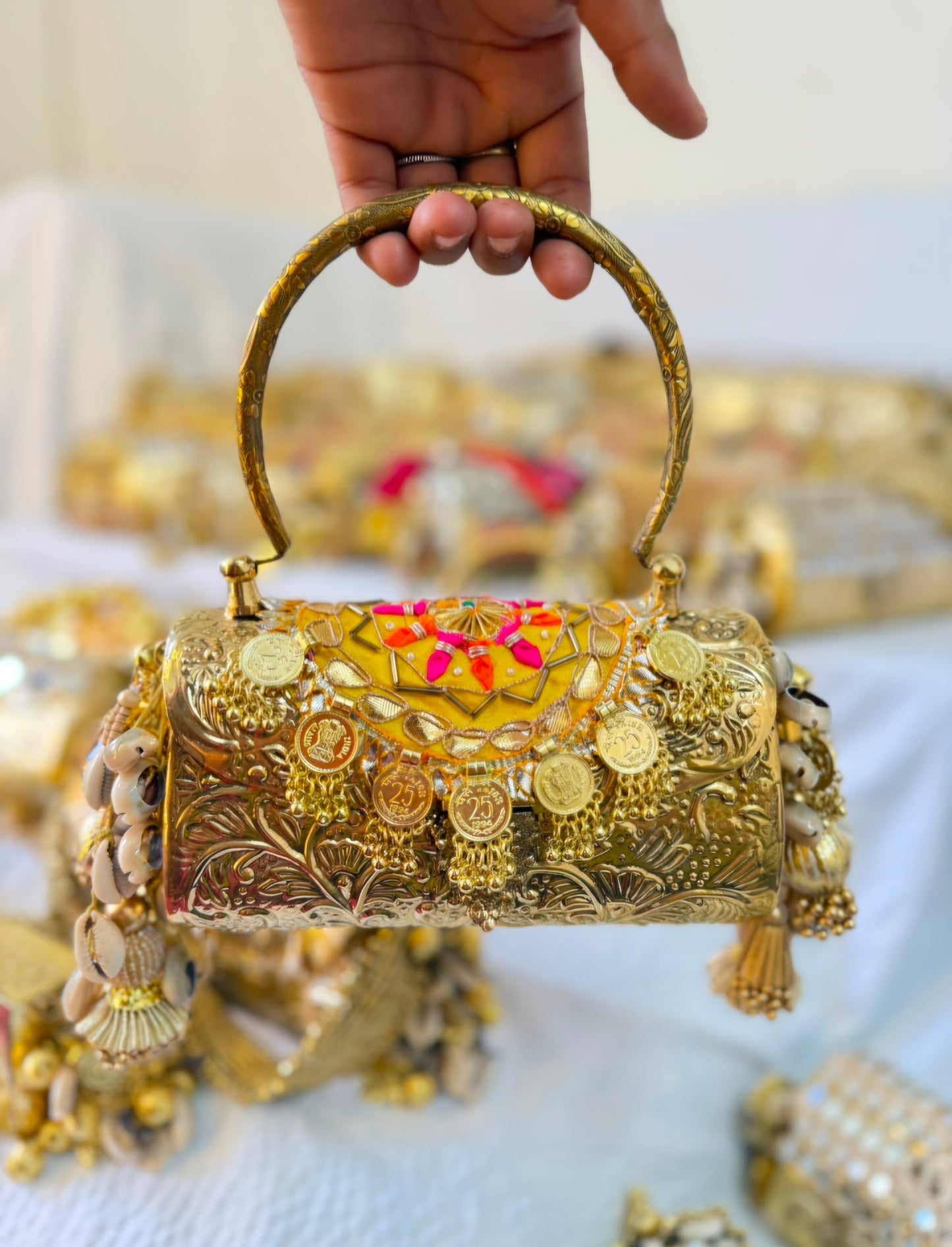 Maharani's Treasure royal handcrafted brass clutch bag