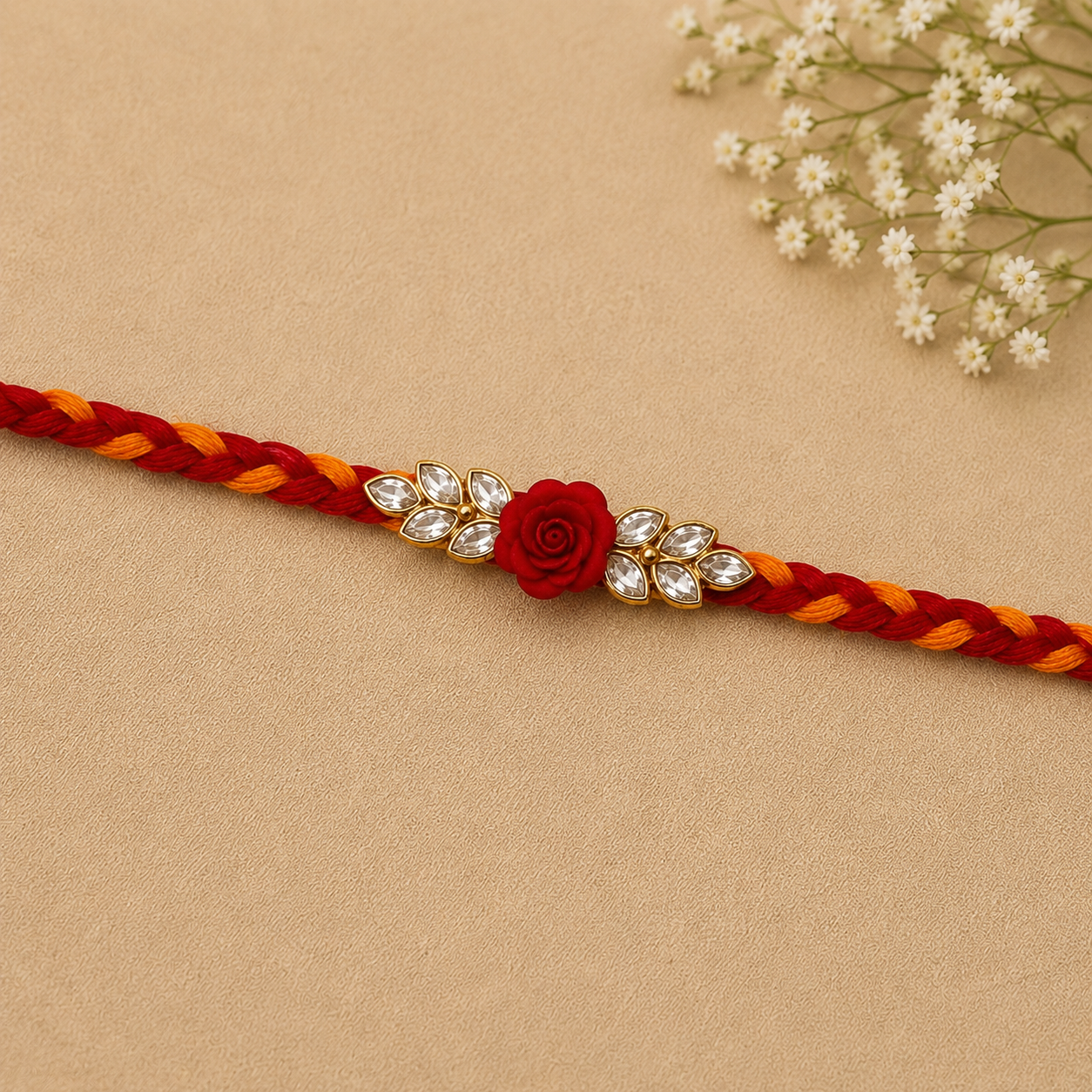 Moli Flower Stone Rakhi for Raksha Bandhan