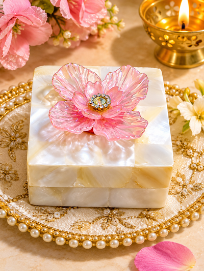 Elegant Handcrafted Mother of Pearl Ginni & Jewellery Gift Box (2 Inch)