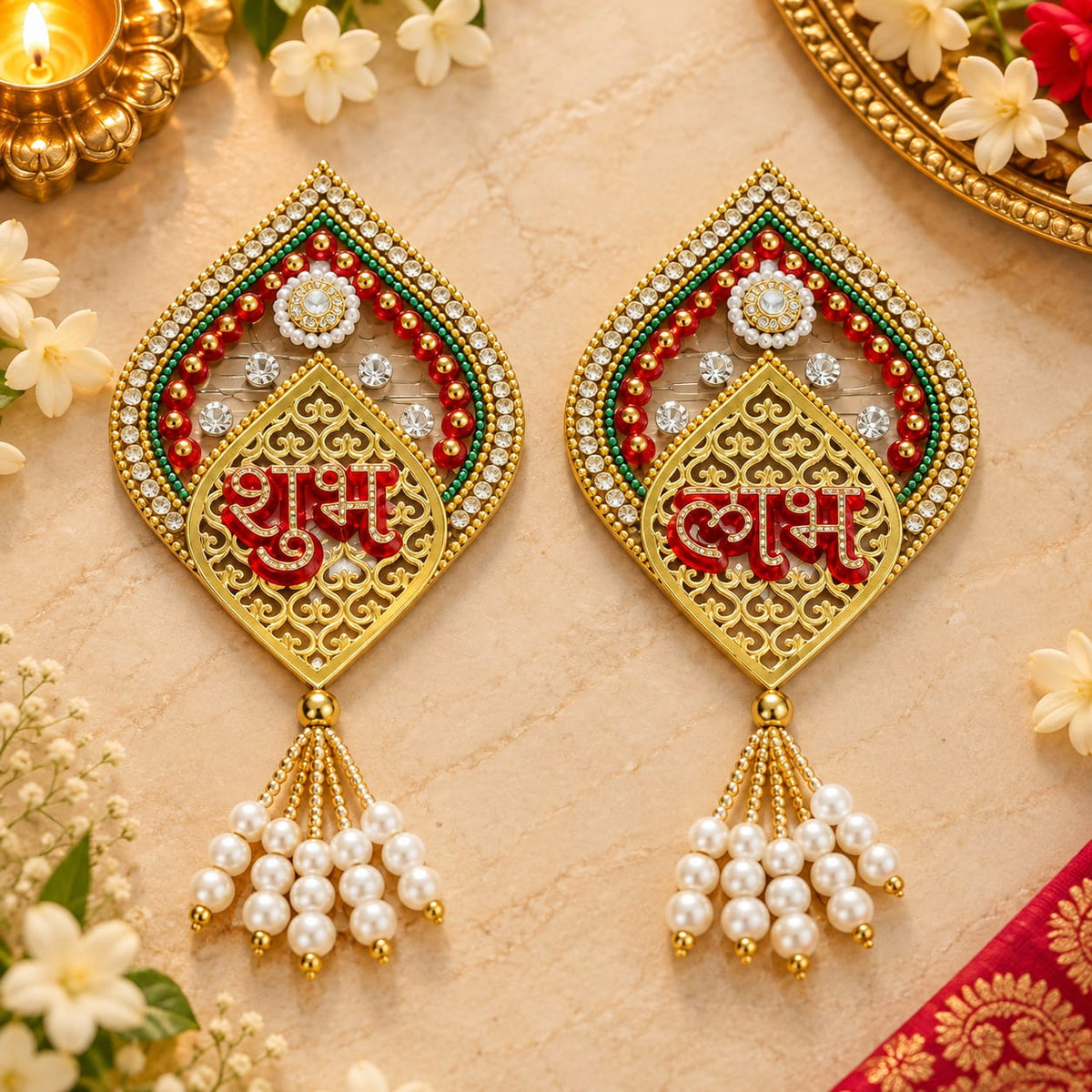 Handcrafted Paan Patta Shubh Labh decorative set for Diwali