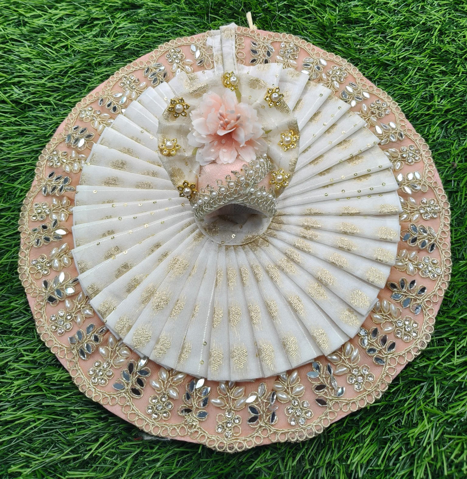 Peach Laddu Gopal Shringar Dress with Mukut Pack of 2