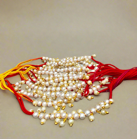 Pearl Kalawa Rakhi for brother for Raksha Bandhan
