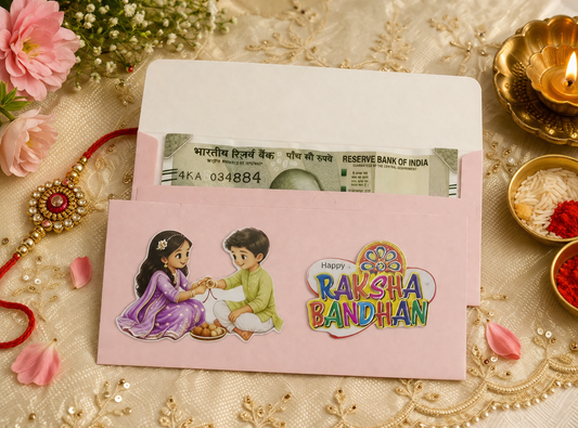 Premium Raksha Bandhan Shagun Envelope for Cash Gifts Pack of 2