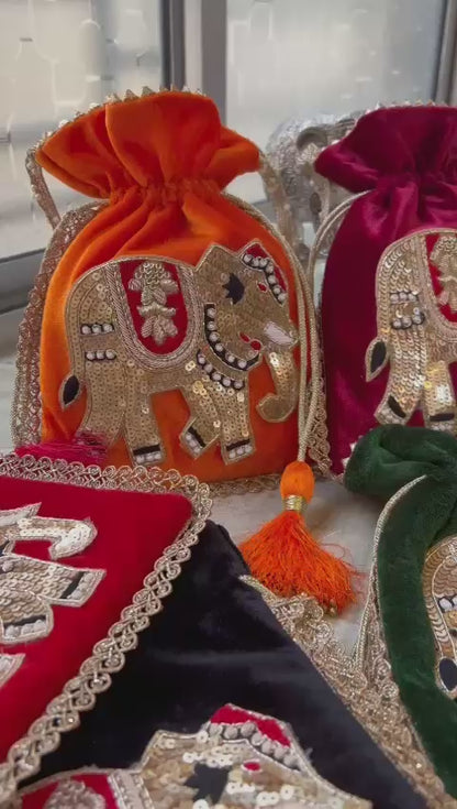 Elegant heavy designer beautiful handmade potli bag pack of 1  size9/8