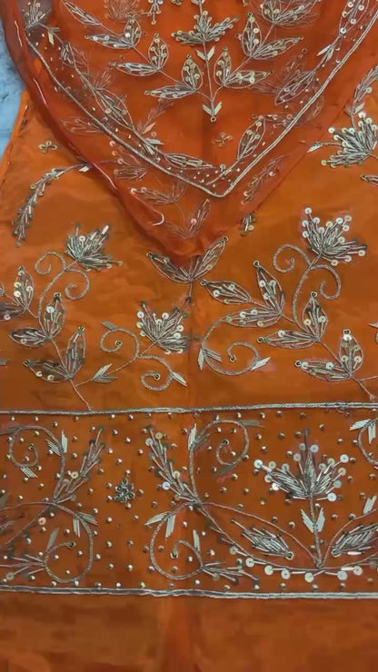 Luxury Natural Crepe Rajputi Poshak Set | Heavy Hand Work & Pure Odhna | Traditional Ethnic Wear