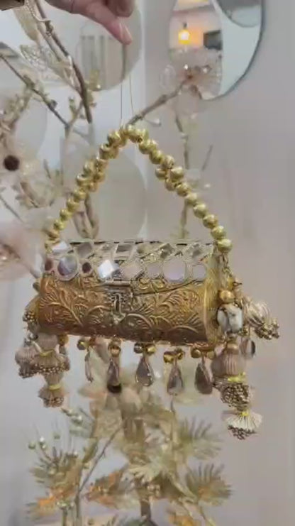 Royal Handcrafted Mirror Embellished Clutch Bag For Stylish Ladies | TyoharMart