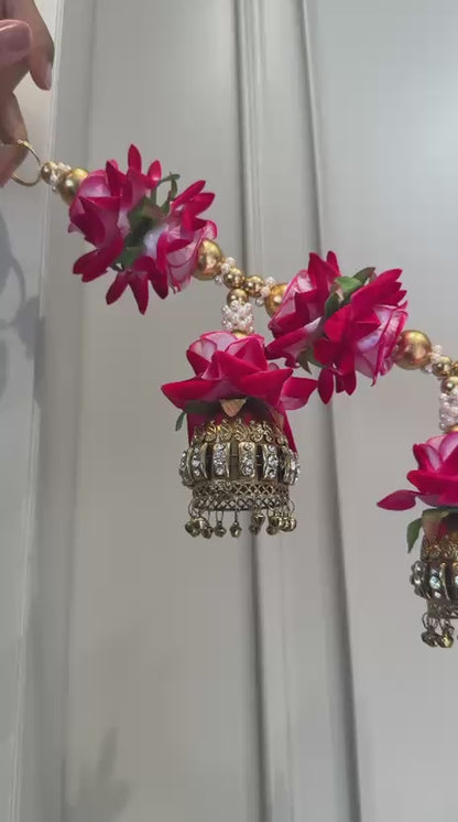 Beautiful handcrafted rose pearl stone designer Bandarwal/Toran  40"inch