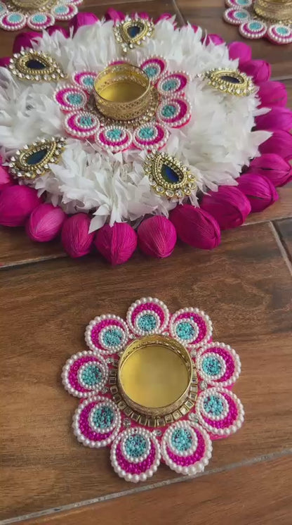 Floral instant beautiful handmade rangoli set 10" inch center piece