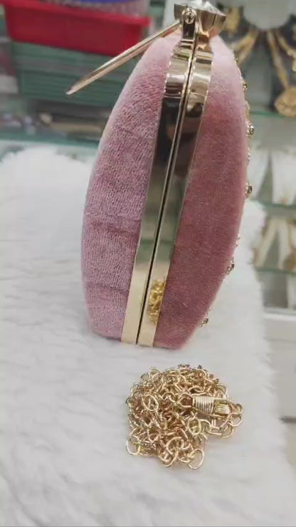 Elegant Metallic Gold Shimmery Party Clutch