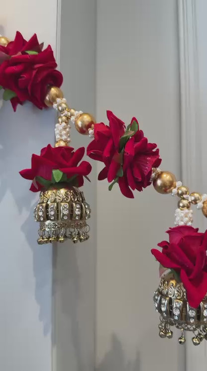 Beautiful handcrafted rose pearl stone designer Bandarwal/Toran  40"inch