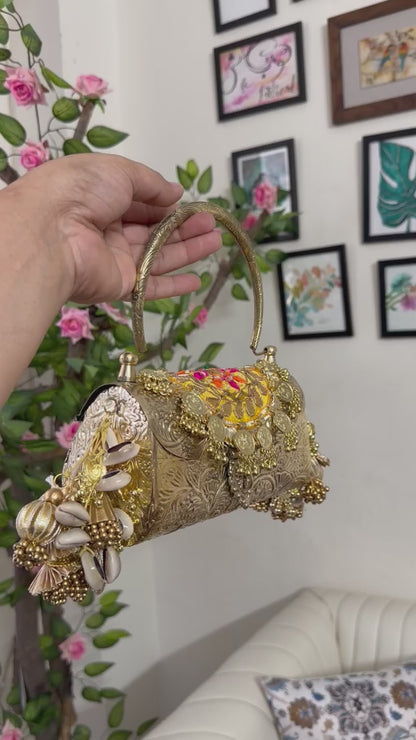 Maharani's Treasure Brass Clutch Bag
