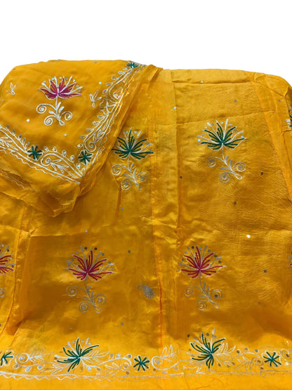 Pure Odhani with detailed Kasab Zari work for Upada Silk Poshak