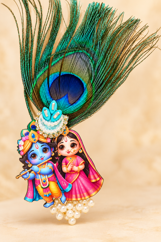 Radha Krishna divine decorative brooches for Indian wedding guest welcome, baraat swagat, and religious celebrations, pack of 20