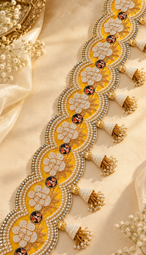Radha Krishna Themed Handcrafted Bandhanwar | Beautiful Decorative Door Toran  (CODE: P)