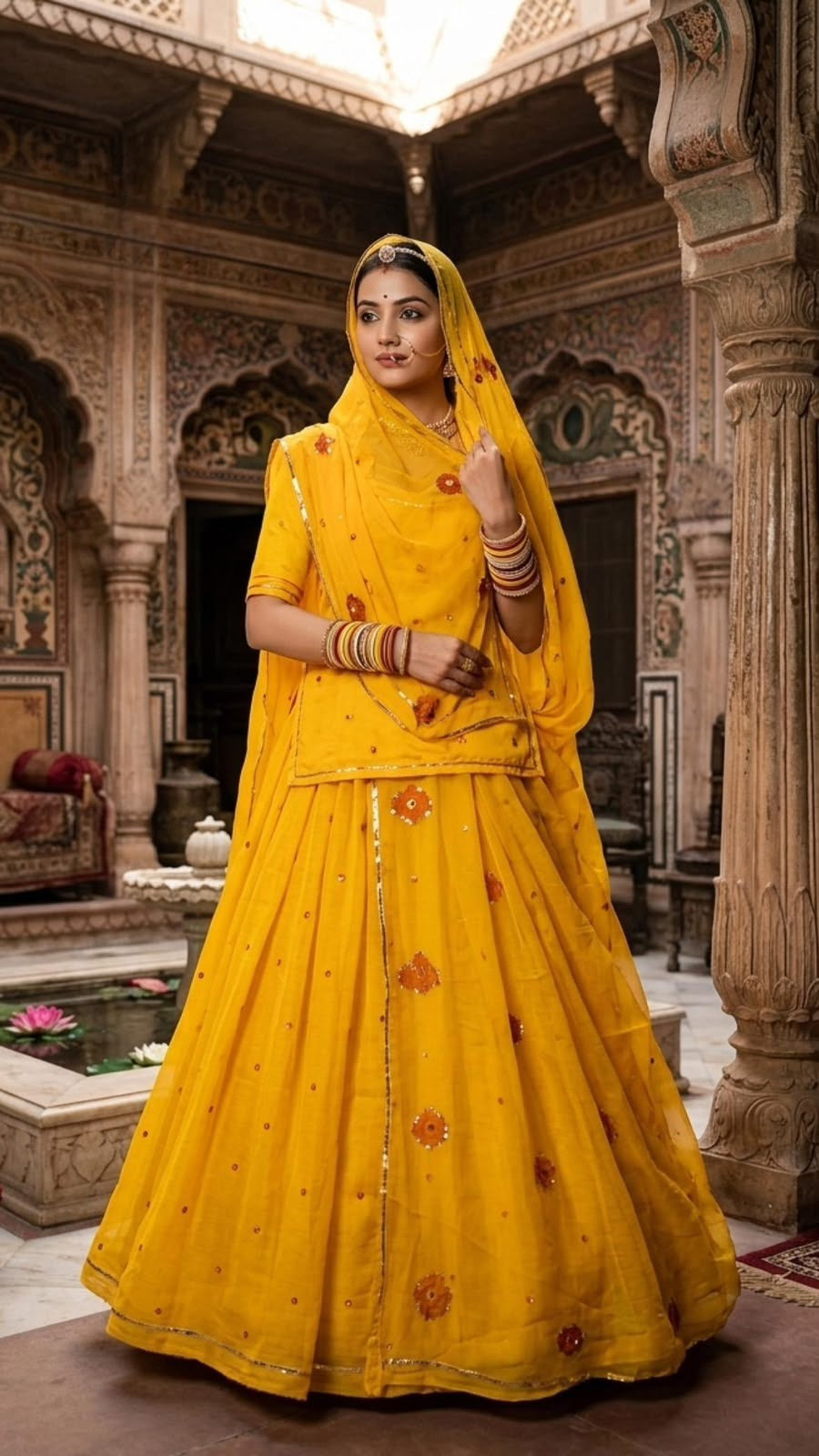 Rajasthani Poshak with Thakurji Odhna and intricate handwork