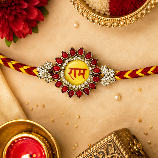 Moli Kalawa Ram Raksha Kavach Rakhi for Brother with Sacred Traditional Thread