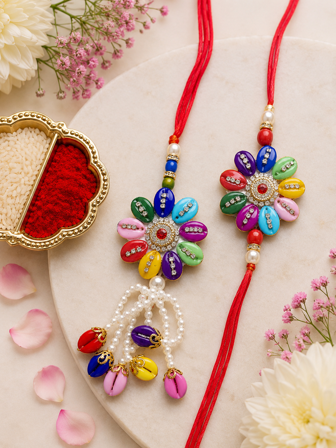 Ratna Bhaiya Bhabhi Rakhi Set with Lumba Rakhi