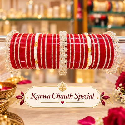 Red Rajputi Chooda for Karwa Chauth | Traditional Bridal Chuda Set