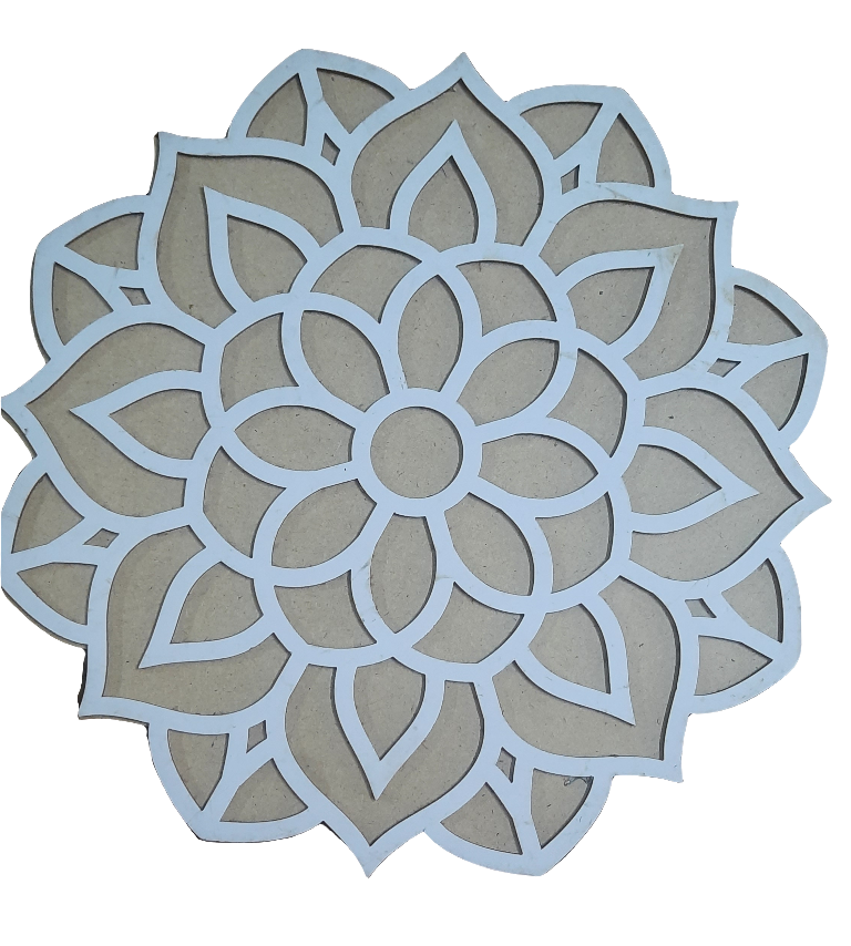 Reusable 12 inch wooden rangoli stencil for Diwali decoration