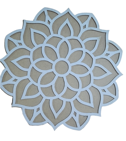 Reusable 12 inch wooden rangoli stencil for Diwali decoration