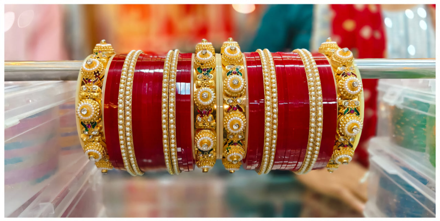 Luxury Bridal Chuda Set | Traditional Wedding Chooda Bangles for Bride
