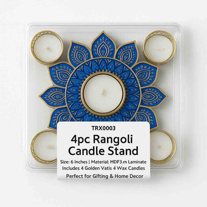 4 pc  floral design MDF Rangoli plates