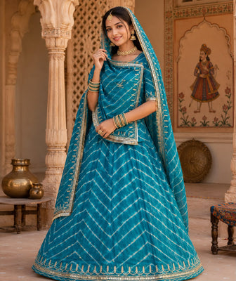 Sawan Special Lahriya Rajputi Poshak with Hamrahi Pure Odhani | Astar Magji Complete