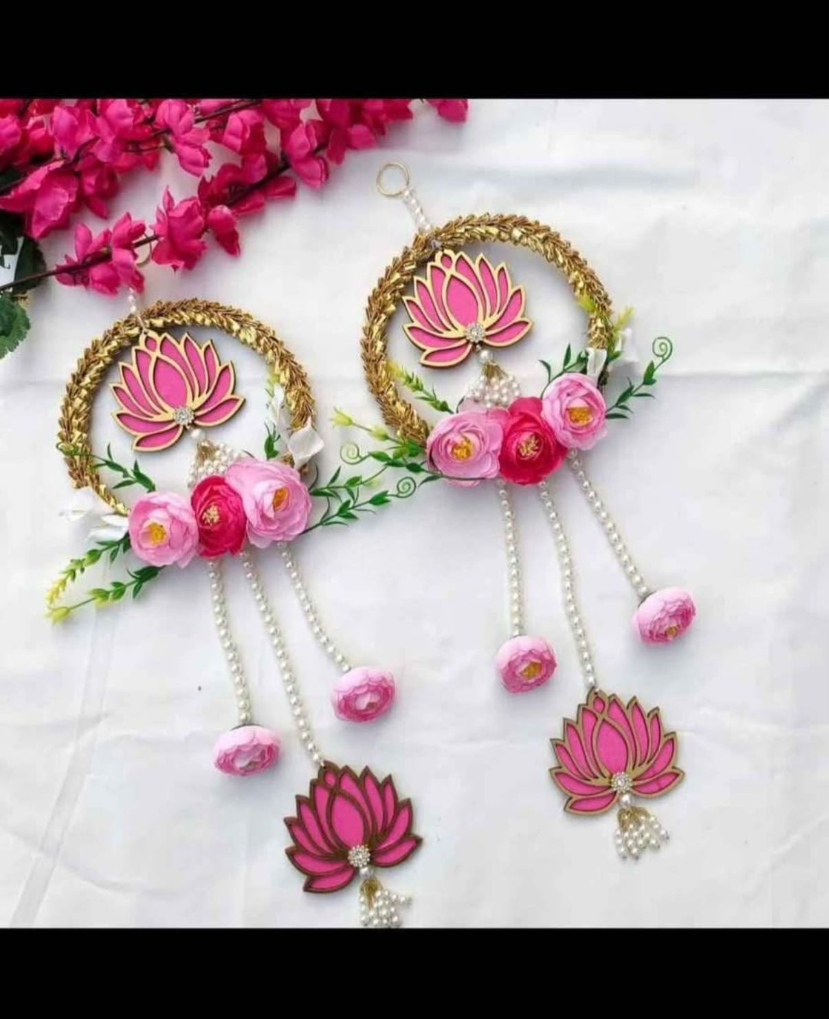 Floral moti lotus  good vibes designer hanging  pairs