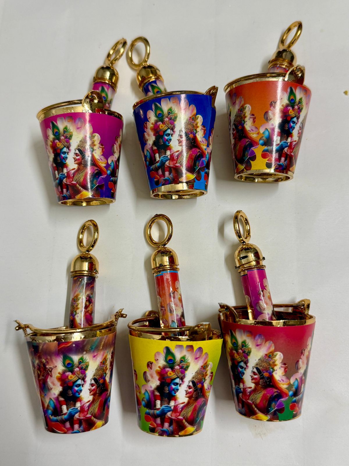 Bulk Radha Krishna Holi Bottle & Pichkari Set (Pack of 15) | Festival Return Gift