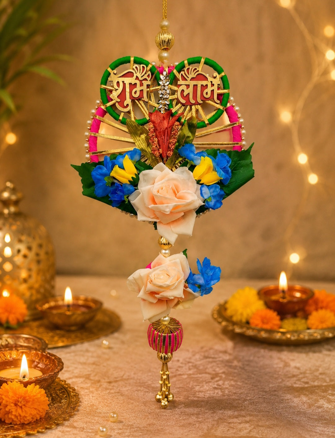 Floral handcrafted subh labh Hanging  22*inch long