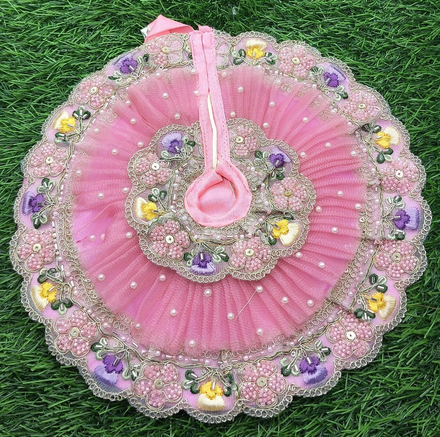 Designer Double Frill beautiful Embroidery  Laddu Gopal Ji Poshak