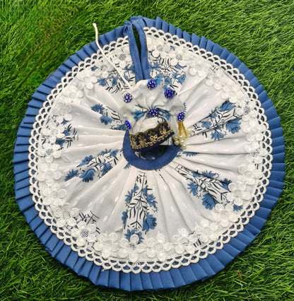 Premium Floral Lace Kanha Ji Poshak with Mukut Pack of 2 | Laddu Gopal Dress