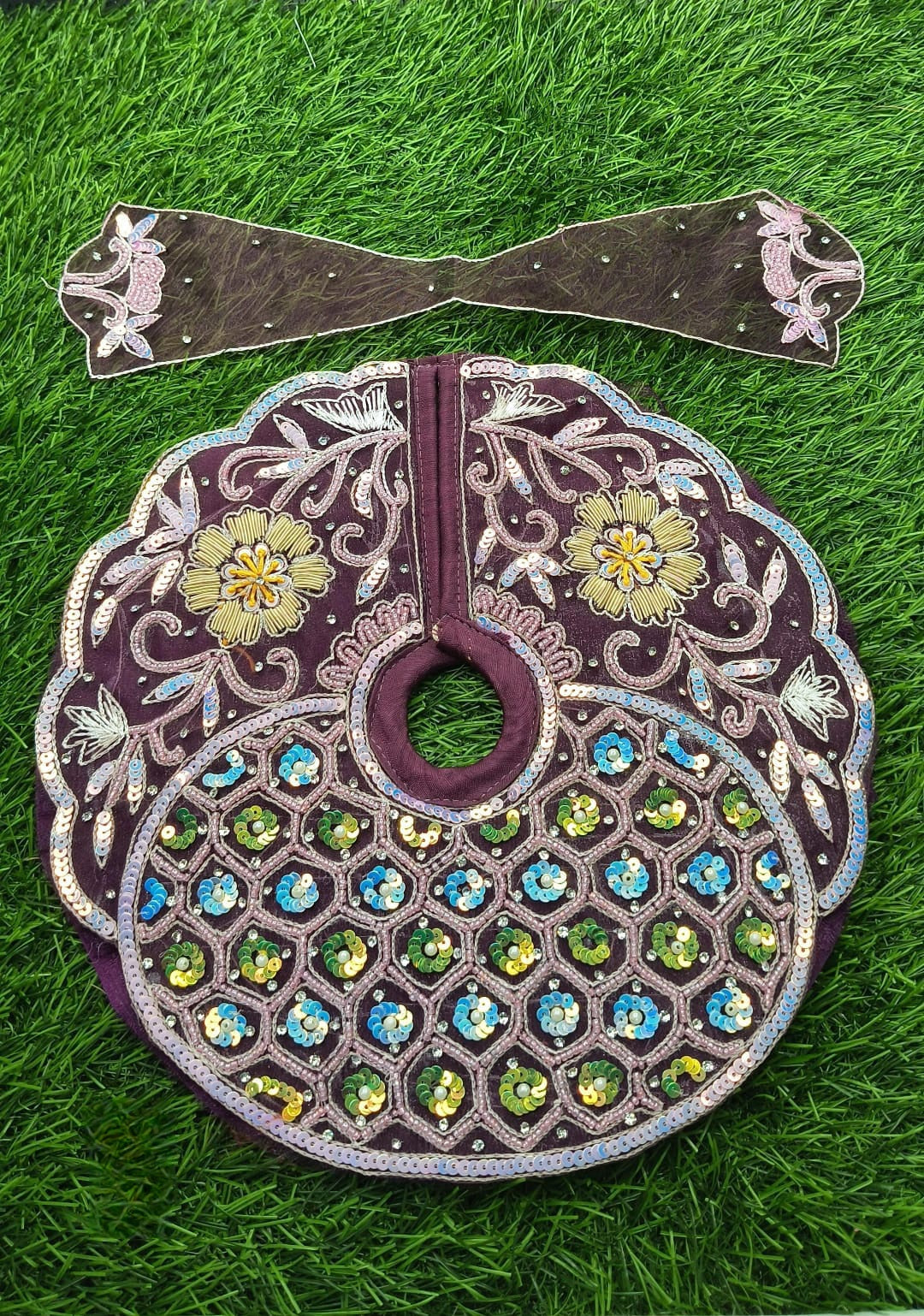 Zardosi cheed sequence heavy handwork fancy Girdahari Janmashtami Shringar Poshak