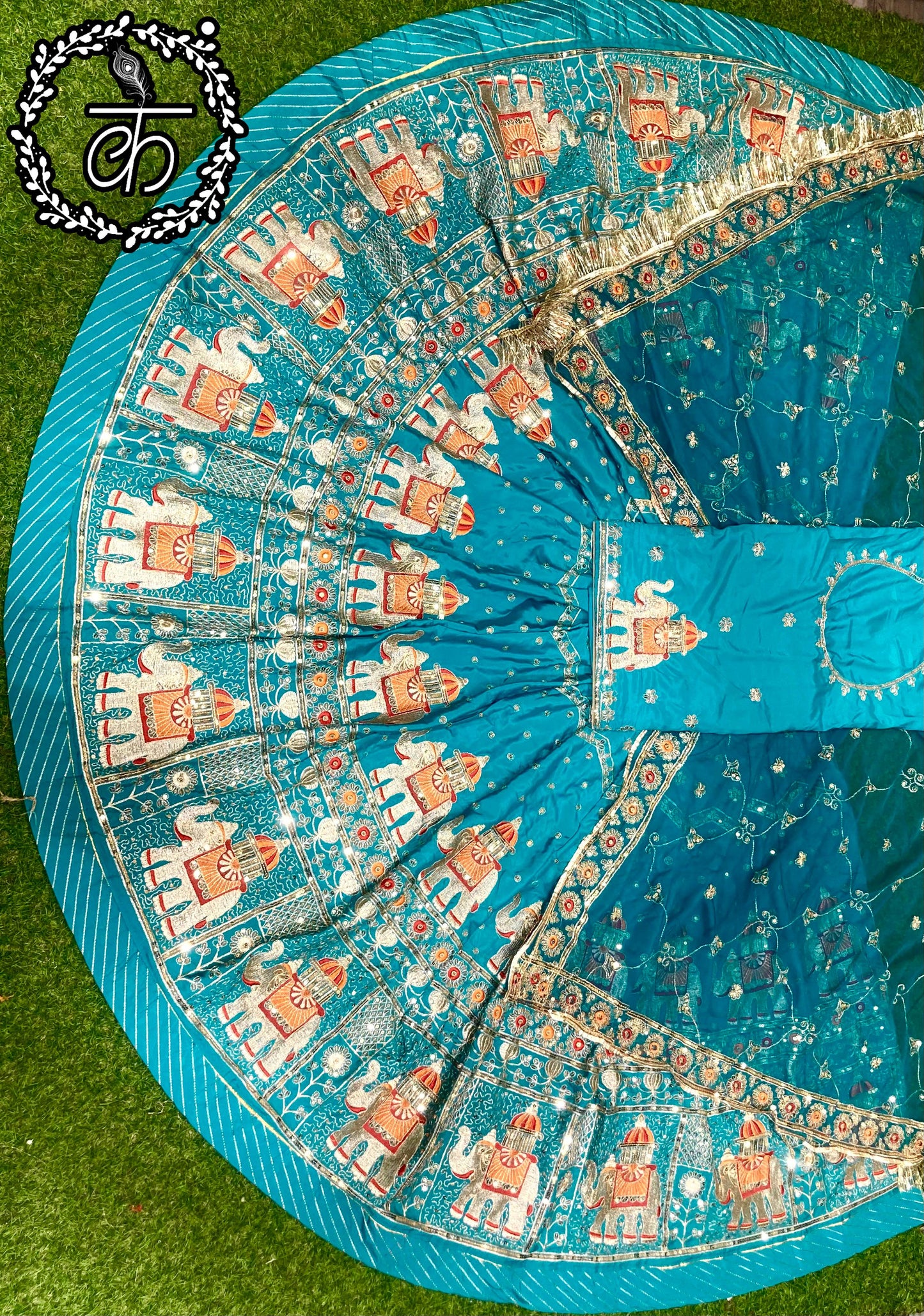 Boutique Vintage Rajputi Poshak | Premium Crepe Silk with Pure Odhani & Hand Zari Work