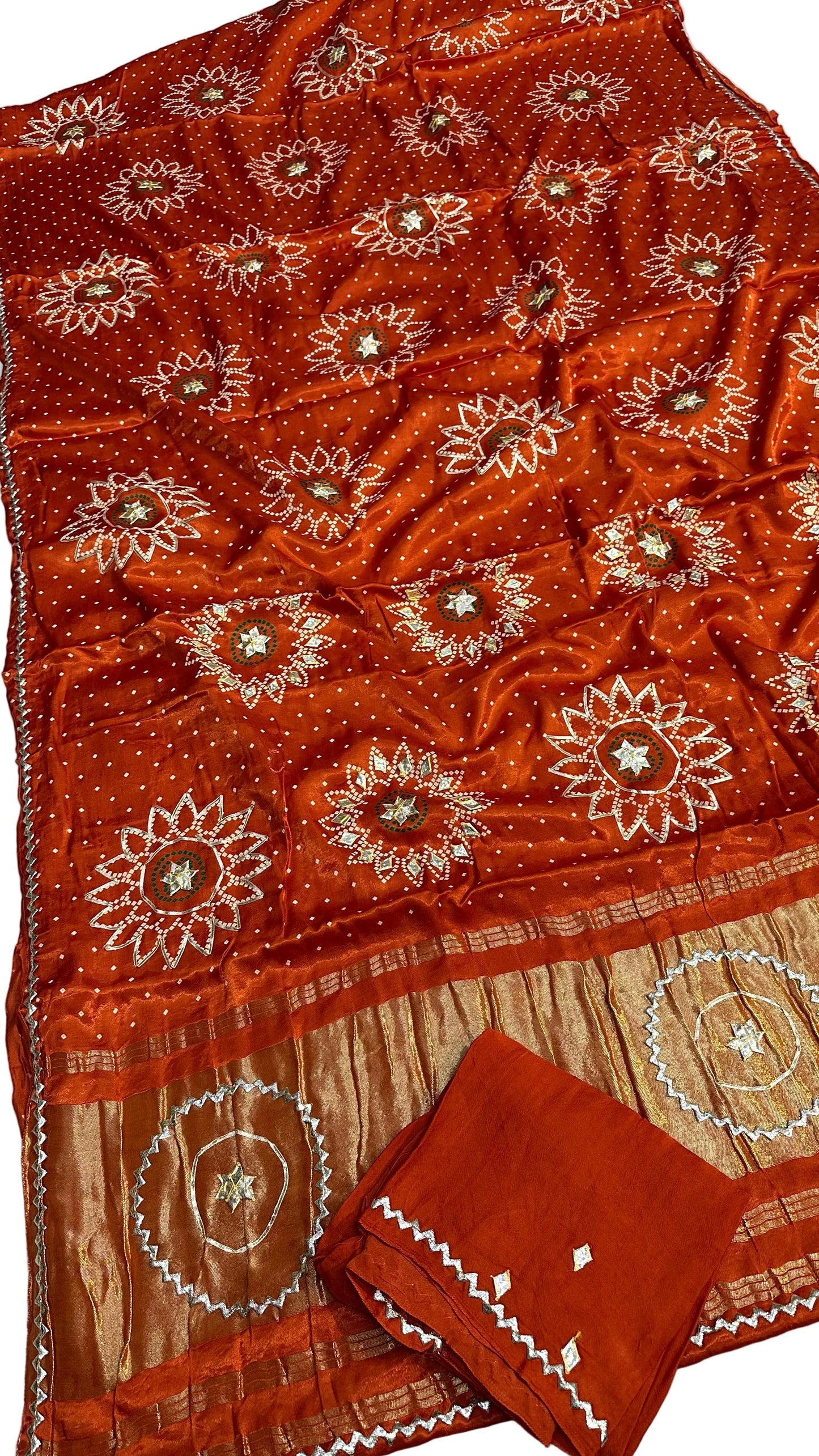 Pure Modal Gajji Silk Saree with Kachi Gota Patti Handwork – Designer Traditional Saree