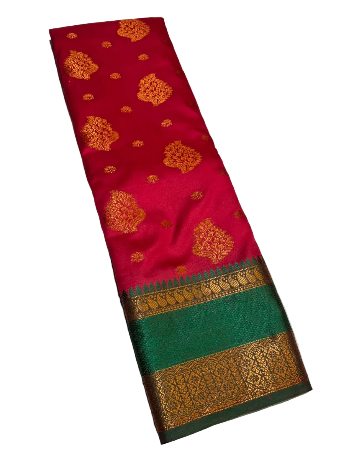 Traditional Big Border Semi Kanchipuram Silk Saree