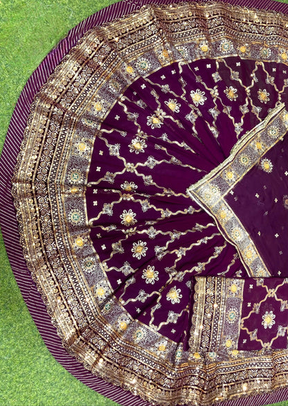 Designer 4-Meter Gher Rajasthani Poshak | Blooming Georgette, Fancy Kali & Sequence Work