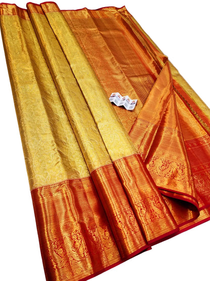 Kanchipuram Pure Silk Handloom Floral Bridal Saree Silk Mark Certified | Pure Pattu Wedding Saree