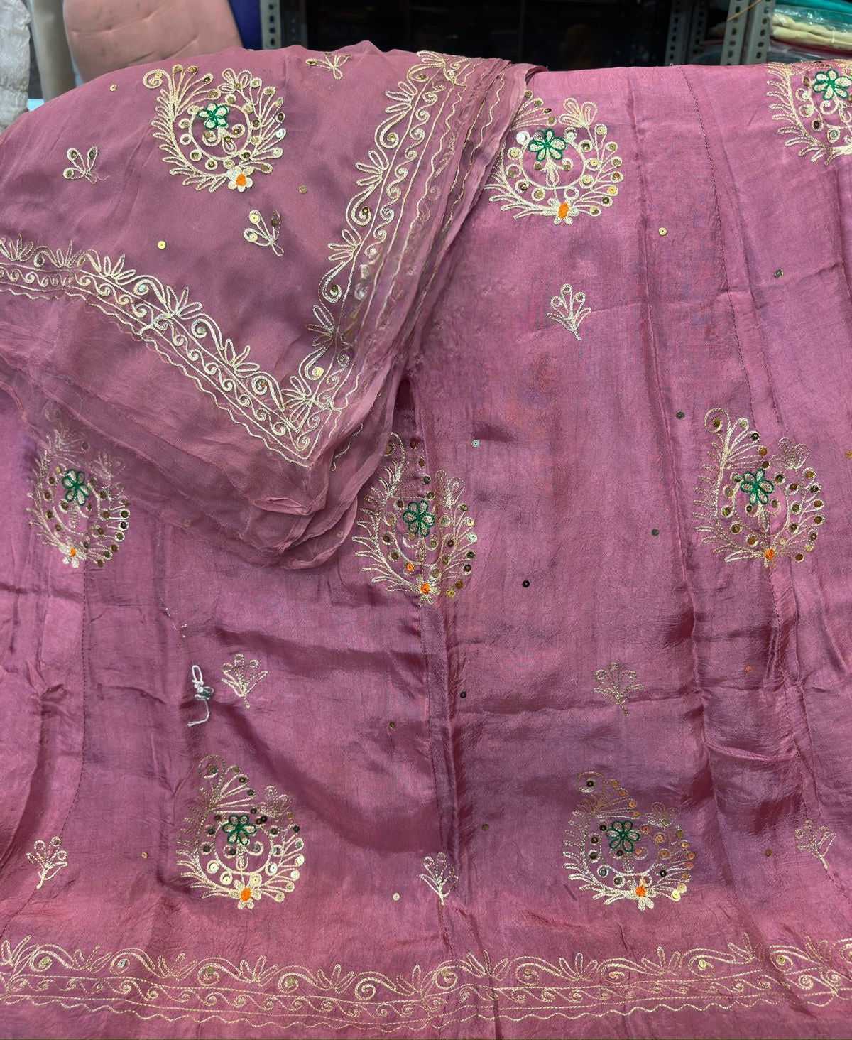 Heavy Upada Fabric Thakurji Poshak with Pure Odhna Zari Handwork