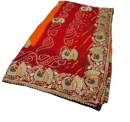 Georgette Rajasthani Traditional Marwari Piliya Chunari saree with Blouse