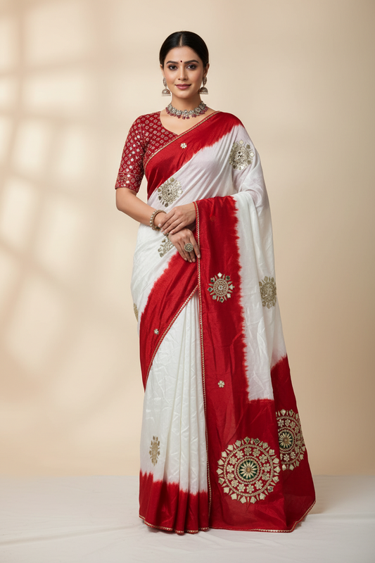 Pure Uppada Silk Gota Patti Saree – Elegant Handwork Traditional Saree