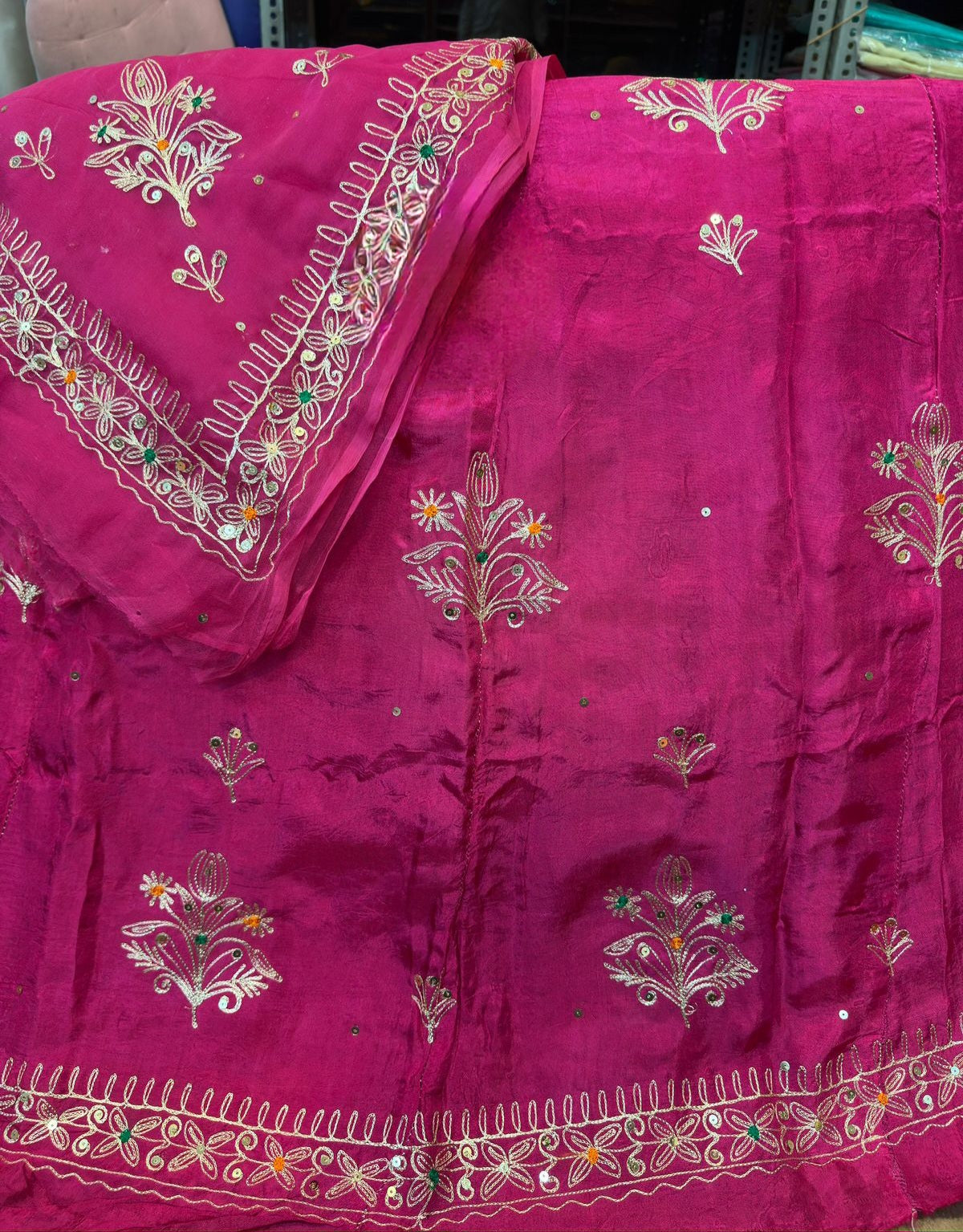 Heavy Upada Fabric Thakurji Poshak with Pure Odhna Zari Handwork