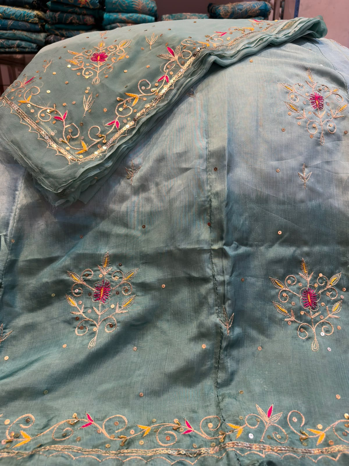 Upada silk fabric pure odhna heavy Kasab zari fancy boutique handwork poshak