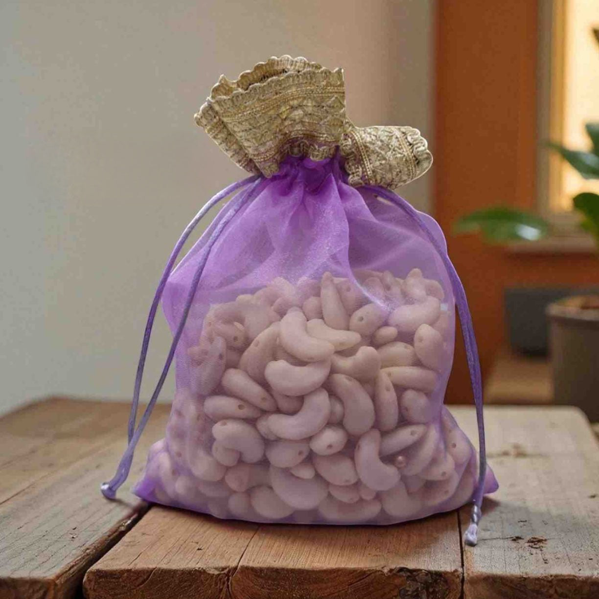 Beautiful golden work gifting potli bags pack of 20