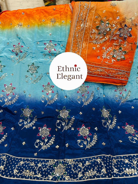 Natural Silk Thakurji Pure Odhna | Heavy Zardozi & Dabka Work Royal Rajwadi Poshak