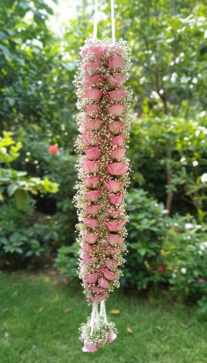 Fresh Flower Wedding Garland Pair for Bride & Groom – 5.5ft