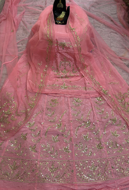 Luxury Natural Crepe Rajputi Poshak Set | Heavy Hand Work & Pure Odhna | Traditional Ethnic Wear