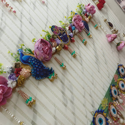 Shree nath ji mor floral design beautiful handmade heavy Bandarwal/Toran 40"inch