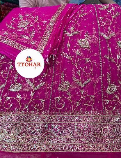 Royal Heavy Thakurji Poshak – Bridal Jardozi Dabka Handwork with Pure Odhna